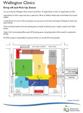 Thumbnail image of the map of Wellington Clinics – Drop off and Pick Up Zones