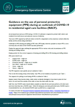 Download the Guidance on the use of personal protective equipment (PPE) during an outbreak of COVID-19 in residential aged care facilities (RACF) PDF
