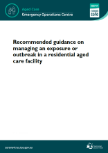 Recommended guidance on managing an exposure or outbreak in a residential aged cared facility cover page thumbnail