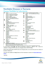Thumbnail image of the Diseases notifiable by laboratories fact sheet