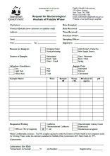Thumbnail image of one of the Request for Bacteriological Analysis Forms