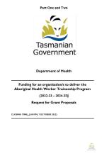 Aboriginal Health Worker Traineeship Program -grant document coverpage - tumbnail