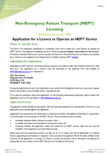 Thumbnail image of Application for a Licence to Operate an NEPT Service (Form 1)