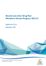 Alcohol and other drug peer workforce grants program 2022-23 form thumbnail
