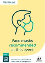 Events - Face masks recommended - A3 poster thumbnail