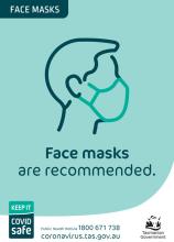 Face masks recommended - A3 poster thumbnail