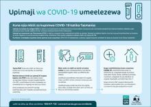 Upimaji wa COVID-19 umeelezewa (KICS Infographic - COVID-19 testing explained) - Swahili - Kiswahili thumbnail