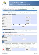 PTAS application form thumbnail