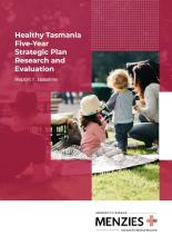 Healthy Tasmania Five-Year Strategic Plan Research and Evaluation Framework cover page thumbnail