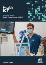 Front cover of the 2022-23 Health ICT Highlight Report