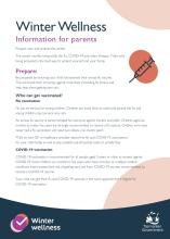 Winter Wellness Information for Parents fact sheet first page thumbnail in english