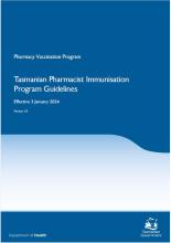 Cover page of the Tasmanian Pharmacist Immunisation Program Guidelines 