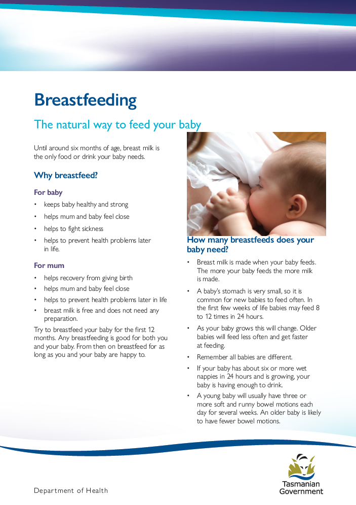 Breastfeeding - the natural way to feed your baby | Tasmanian ...
