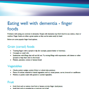 Eating well with dementia finger foods