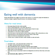 Eating well with dementia