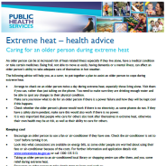 Extreme heat health advice caring for older person