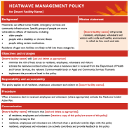 Heatwave management policy template