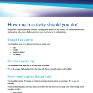 How much activity should you do factsheet