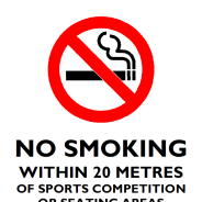 No smoking within 20 metres of sports competition seating thumbnail