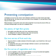 Preventing constipation
