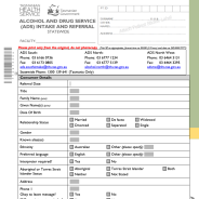 Thumbnail image of the form used for referral to the alcohol and drug service.