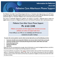 Thumbnail image of the GP Assist After hours palliative care support information for referrers sheet.