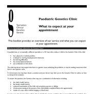 Thumbnail image of the fact sheet outlines what to expect at your paediatrics genetics clinic appointment.