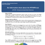 Thumbnail image of the information sheet about MTHFR test.