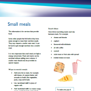 Small meals factsheet