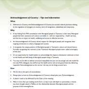 Thumbnail image of Acknowledgement of Country tips