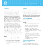 Thumbnail image of the Allied Health Careers fact sheet