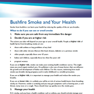 Thumbnail image of bushfire smoke and your health guide