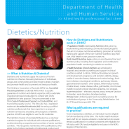 Thumbnail image of the Dietetics and Nutrition career fact sheet