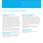 Thumbnail image of the Environmental Health Officer career fact sheet