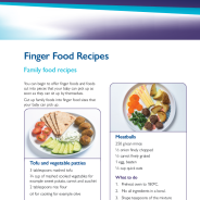 Thumbnail image of the finger food recipe fact sheet