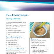Thumbnail image of the first food recipes fact sheet