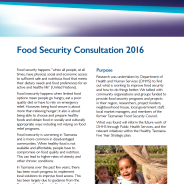 Thumbnail image of the food security consultation document