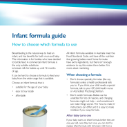 Thumbnail image of a guide to making infant formula safely.