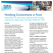 Thumbnail image of the Notifying contaminants in Food Fact Sheet