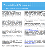 Thumbnail image of the Oral Health Therapist career fact sheet