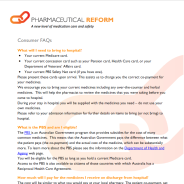 Thumbnail image of the PHARM Reform FAQs for Consumers fact sheet