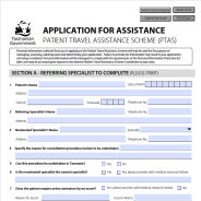 Thumbnail image of the PTAS application form