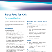 Thumbnail image of the party foods fact sheet
