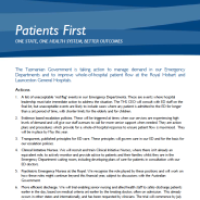Thumbnail image of the Patients first fact sheet