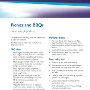 Thumbnail image of the Picnics and BBQs food and play fact sheet