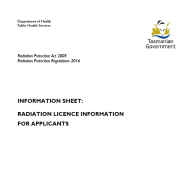 Thumbnail image of the Radiation Licence Information for Applicants info sheet