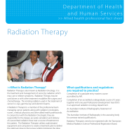 Thumbnail image of the radiation therapy careers fact sheet