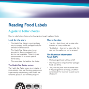 Thumbnail image of the reading food labels fact sheet