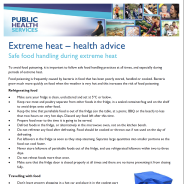 Thumbnail image of the Safe food handling during extreme heat fact sheet