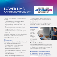 Thumbnail image of the handout for amputation surgery information.